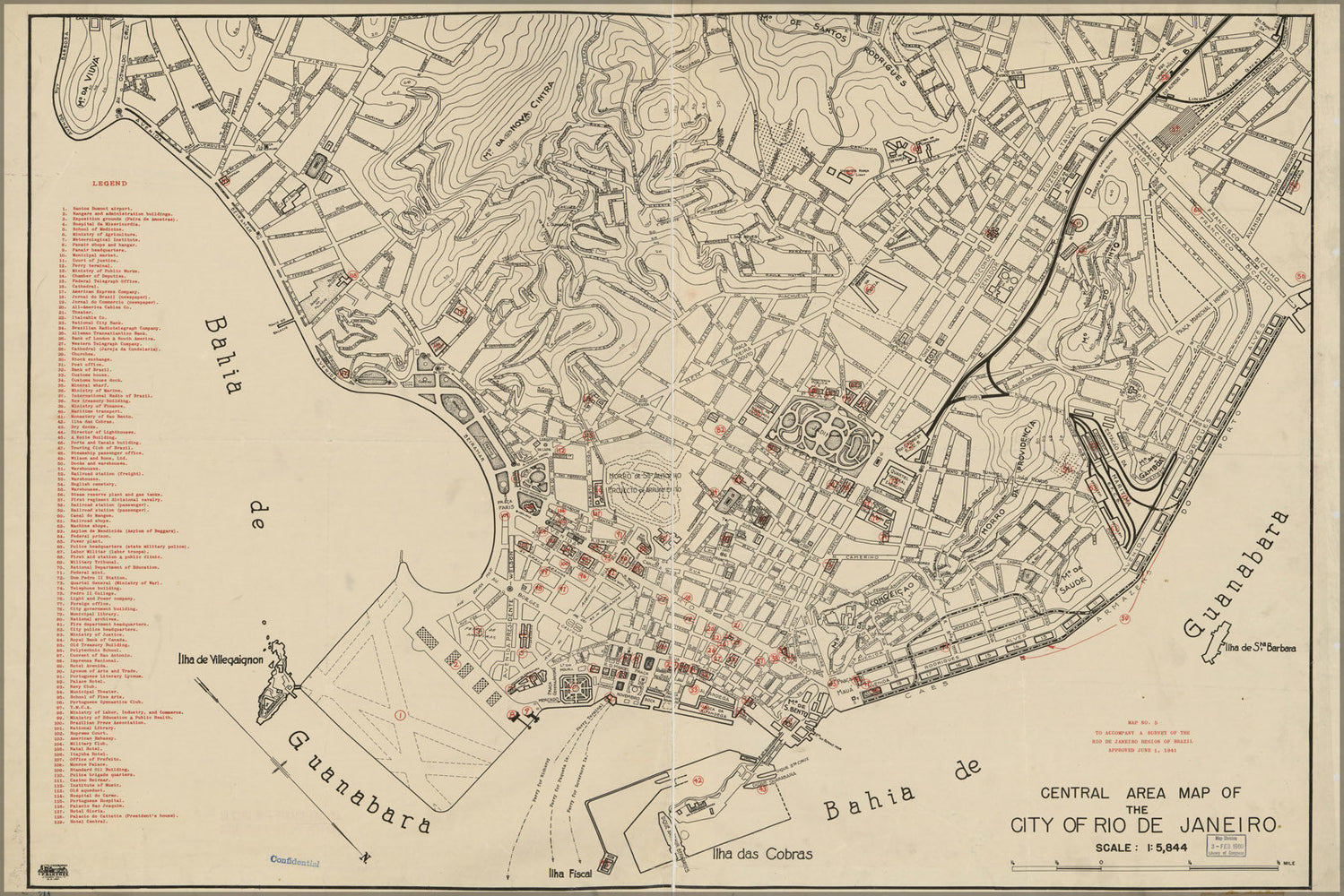 Poster, Many Sizes Available; Map Of Rio De Janeiro Brazil 1941