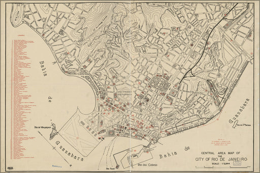 Poster, Many Sizes Available; Map Of Rio De Janeiro Brazil 1941