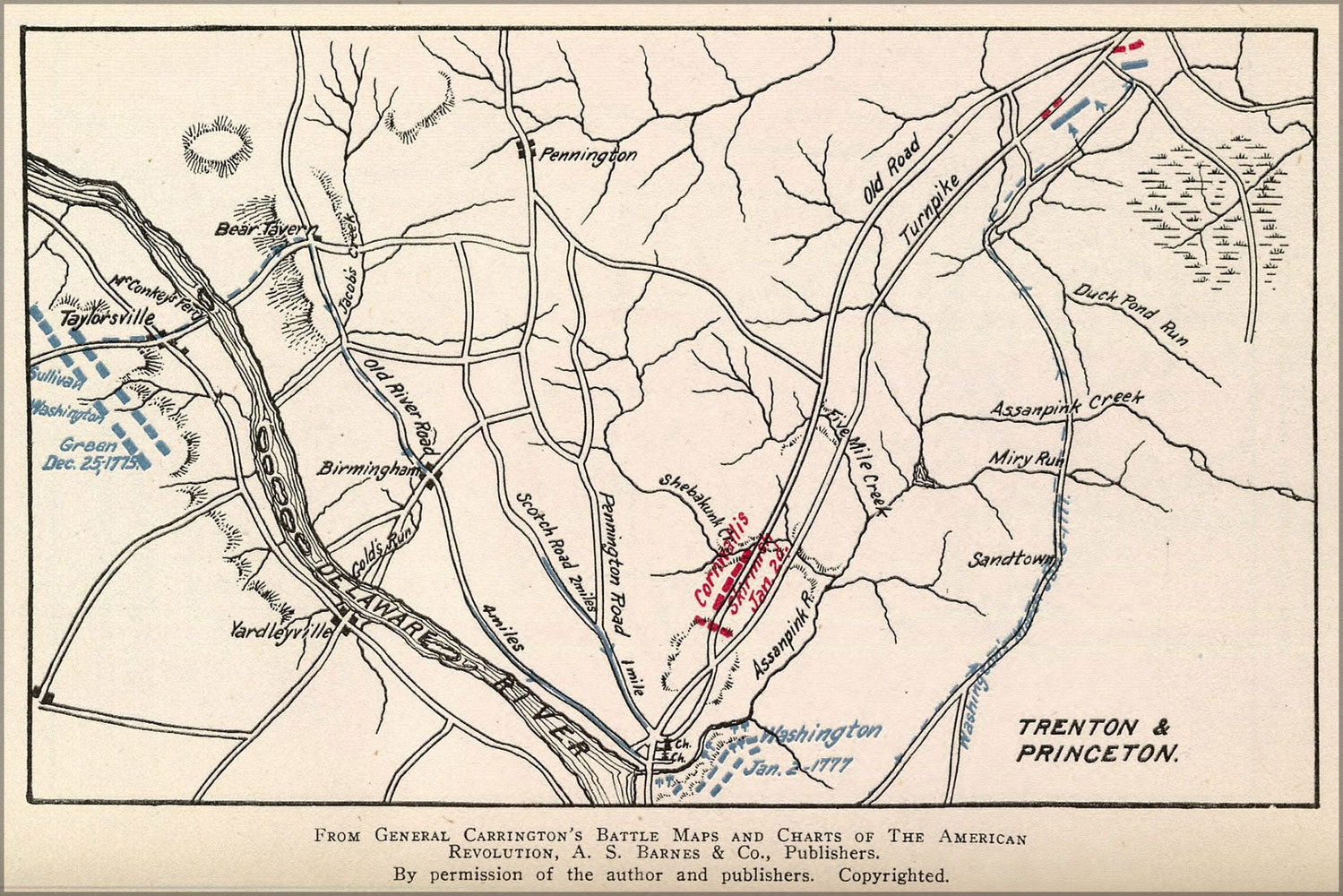 Poster, Many Sizes Available; Revolutionary War Map Of Trenton & Princeton