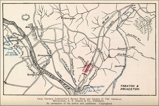 Poster, Many Sizes Available; Revolutionary War Map Of Trenton & Princeton