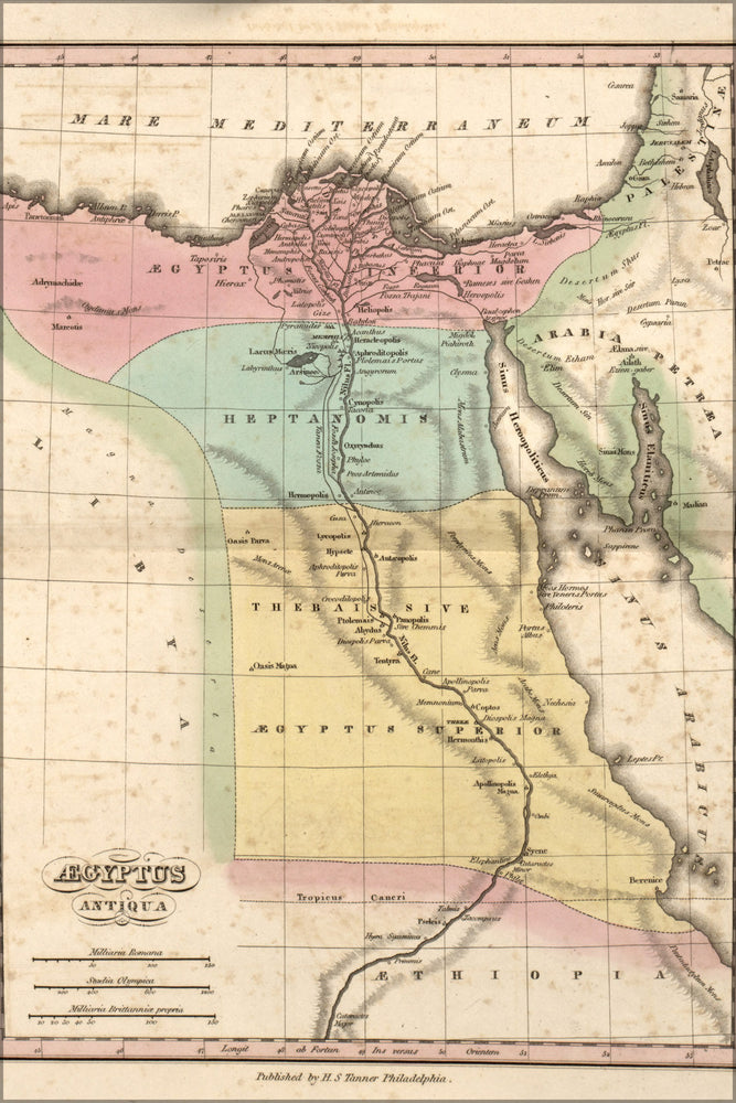 Poster, Many Sizes Available; Map Of Ancient Egypt Original Pub. 1826