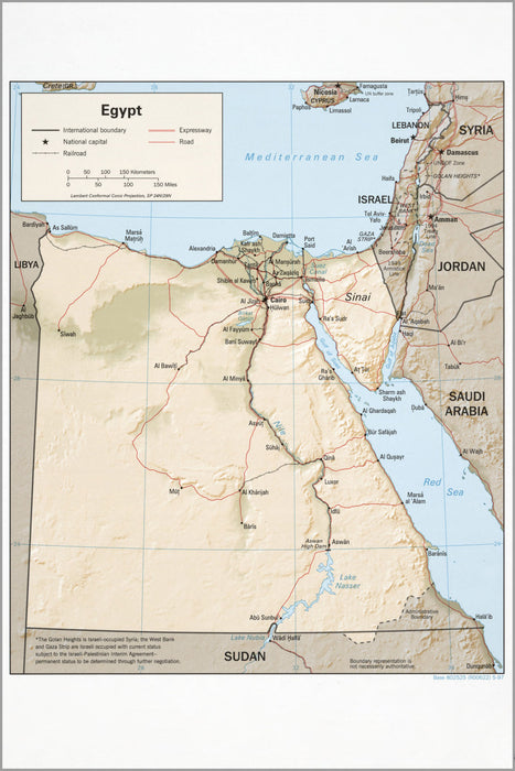 Poster, Many Sizes Available; Cia Map Of Egypt 1997