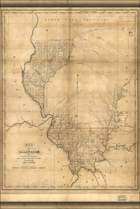 Poster, Many Sizes Available; Map Of Illinois 1818