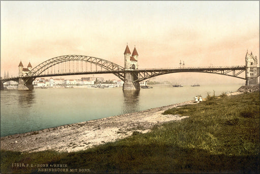 Poster, Many Sizes Available; Rhine River Bridge, Bonn, Germany 1890 Photochrom