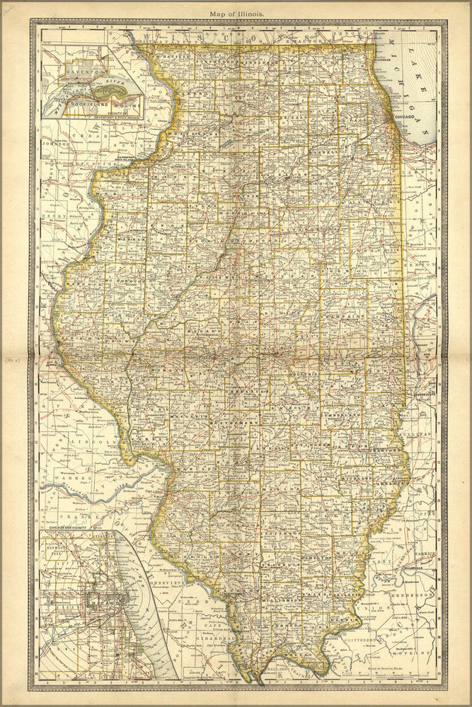 Poster, Many Sizes Available; Map Of Illinois 1881