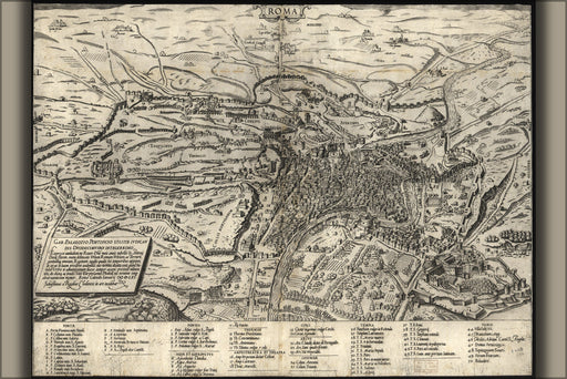 Poster, Many Sizes Available; Map Of Rome, Italy, 1561