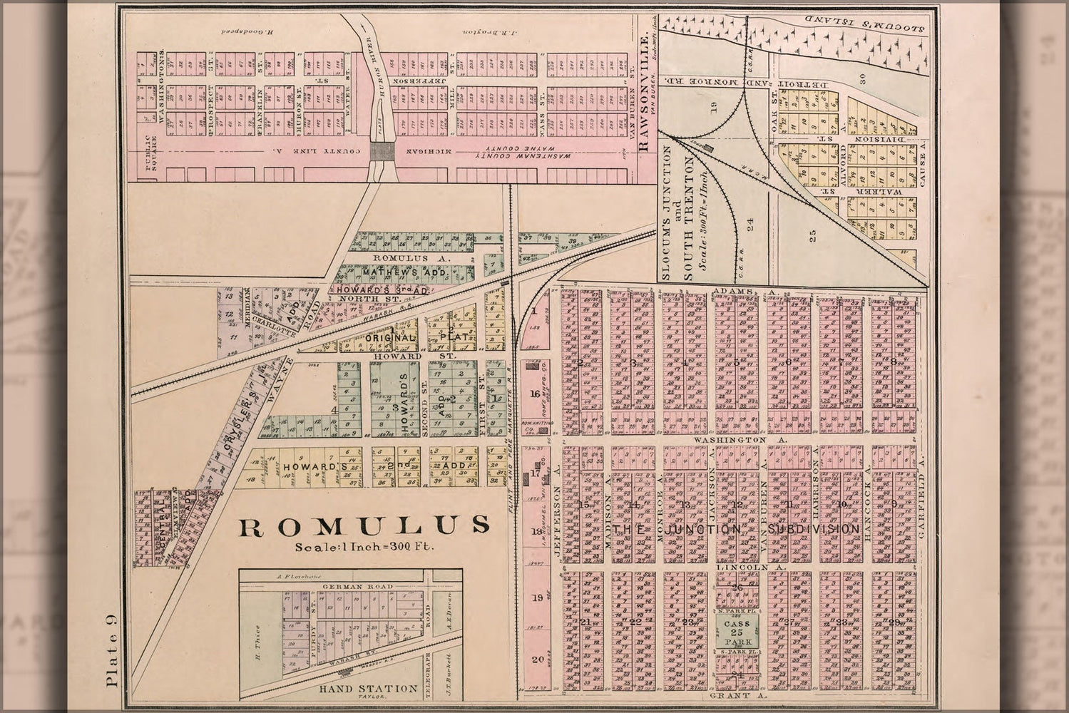 Poster, Many Sizes Available; Map Of Romulus Michigan 1891