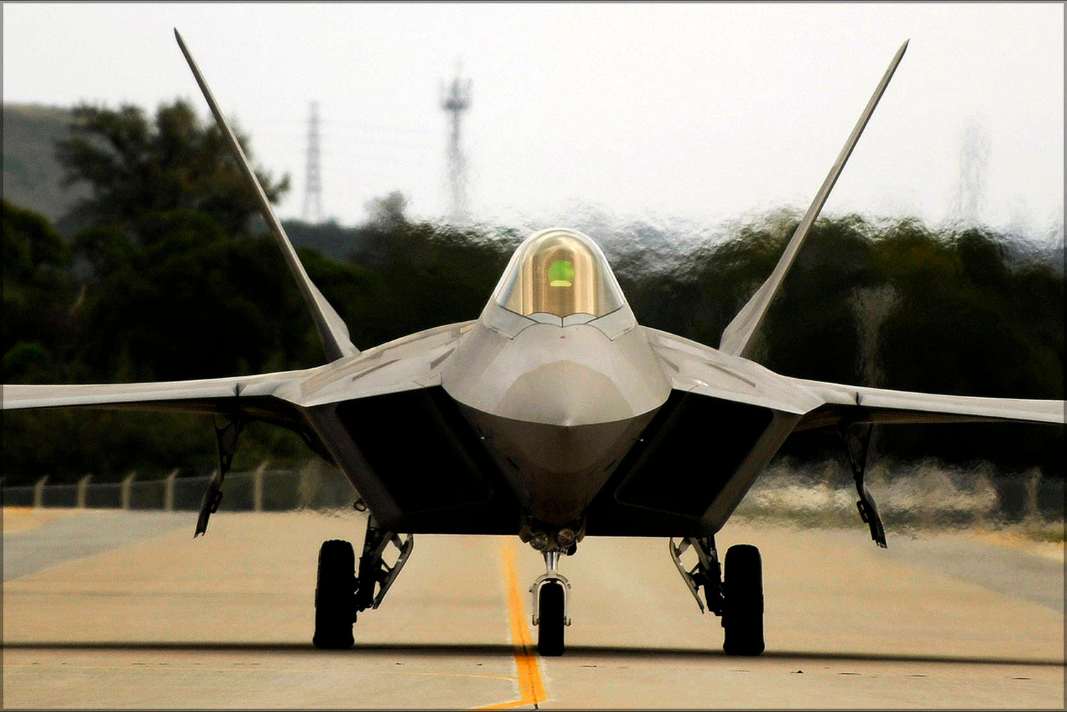 Poster, Many Sizes Available; F-22 Raptor Taxies Down The Ramp 27Th Fighter Squadron Langley