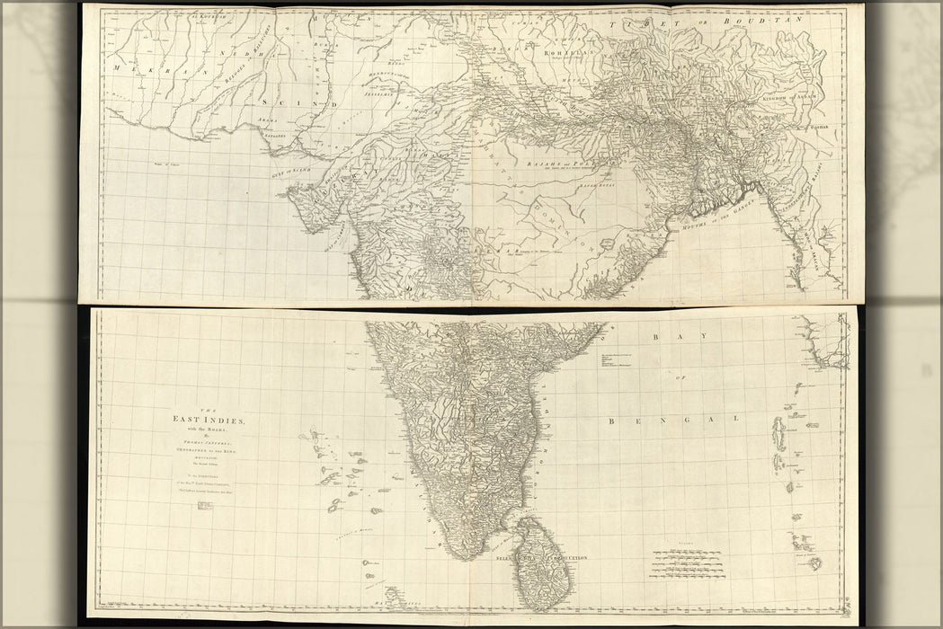 Poster, Many Sizes Available; Road Map Of India 1768