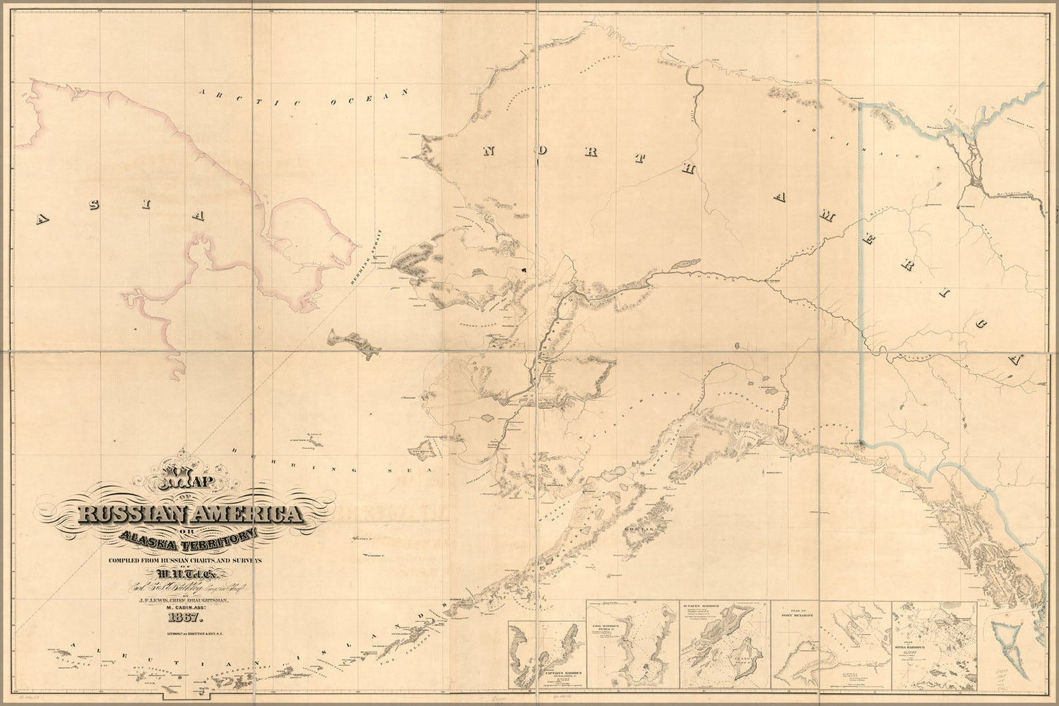 Poster, Many Sizes Available; Map Of Russian America Or Alaska Territory 1867