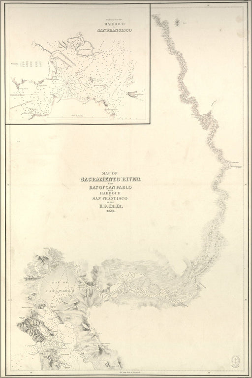 Poster, Many Sizes Available; Map Of Sacramento River San Francisco Bay 1841