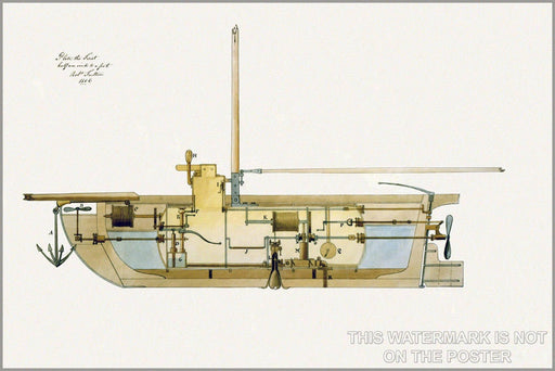 Poster, Many Sizes Available; Robert Fulton Submarine C.1806