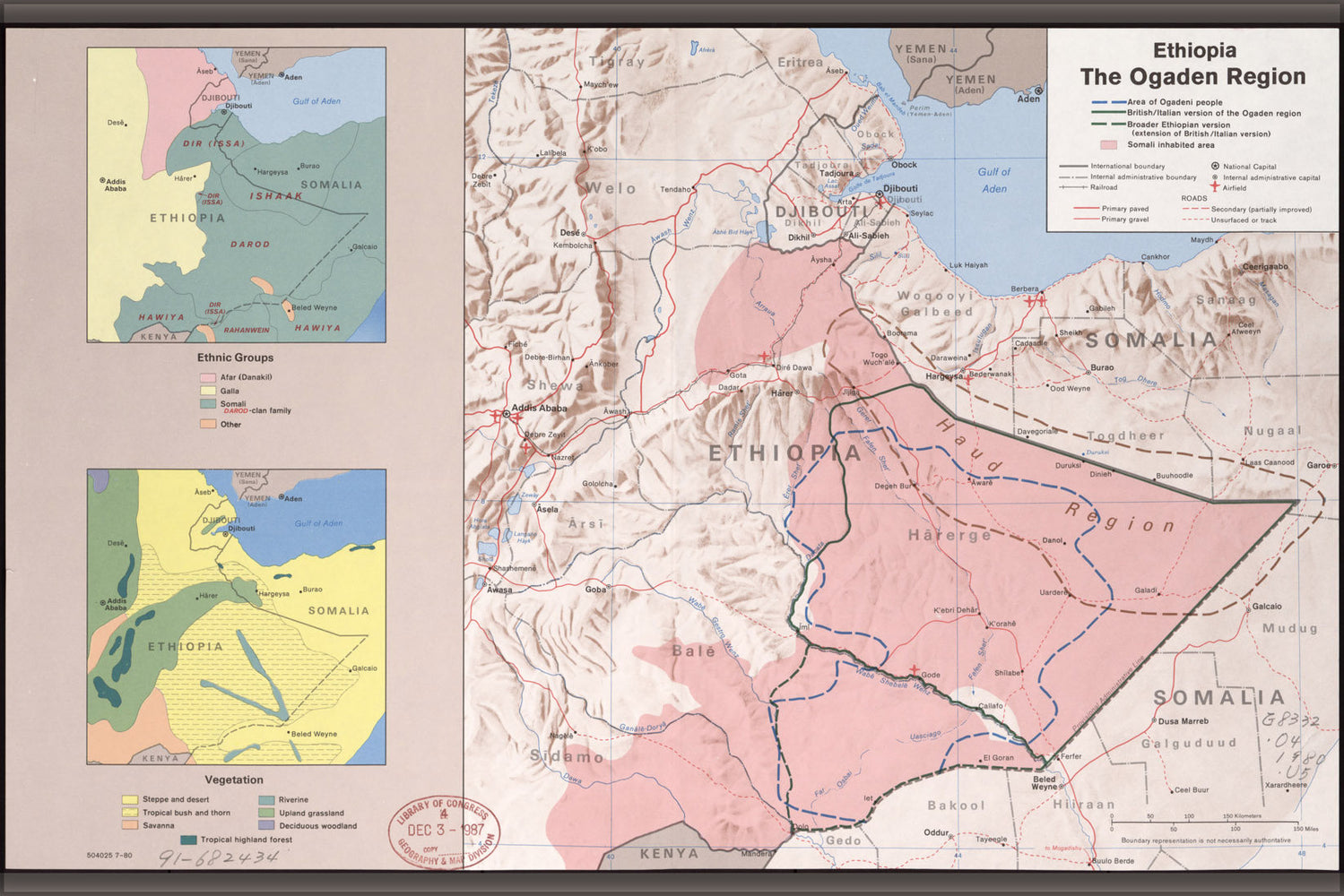 Poster, Many Sizes Available; Cia Map Of Ethiopia, The Ogaden Region 1980