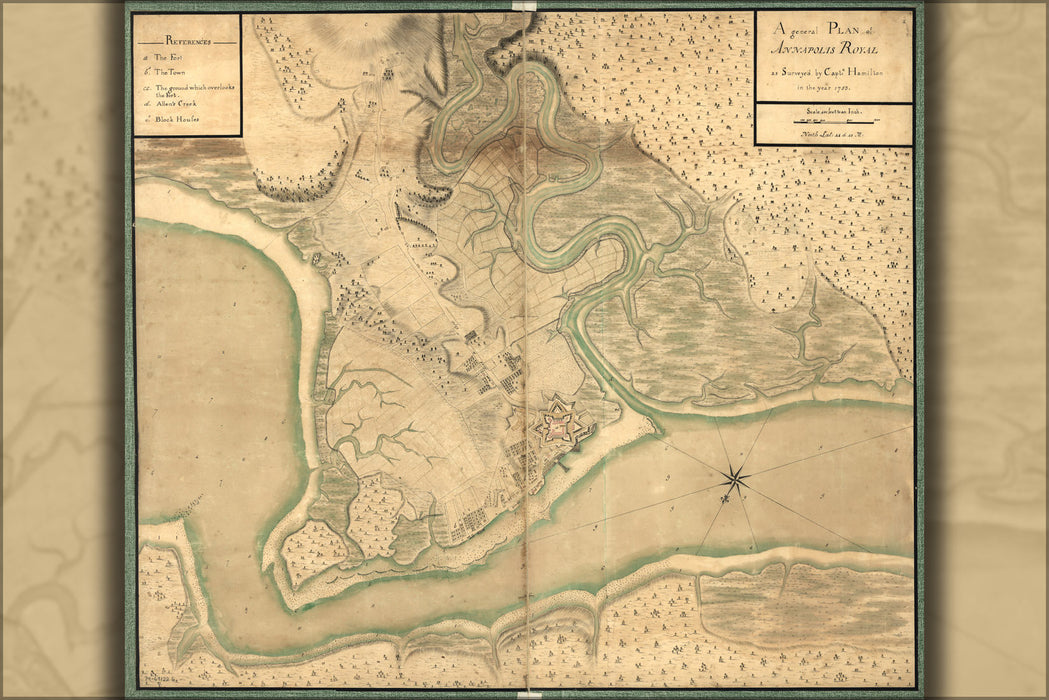 Poster, Many Sizes Available; Map Of Annapolis Royal Nova Scotia 1753