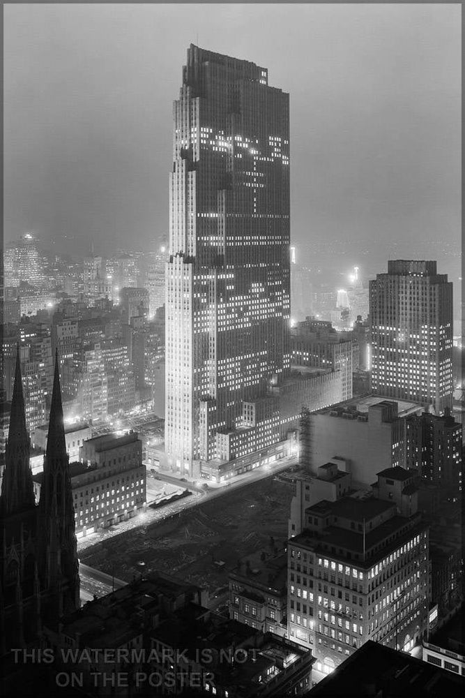 Poster, Many Sizes Available; Rockefeller Center With (Then) Rca Building, December 1933