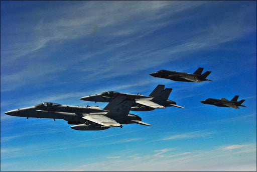 Poster, Many Sizes Available; F-35 Lightning Ii & F-18 Hornets Naval Air Station Pensacola