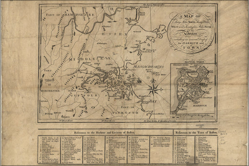 Poster, Many Sizes Available; Map Of Area Around Boston 1775