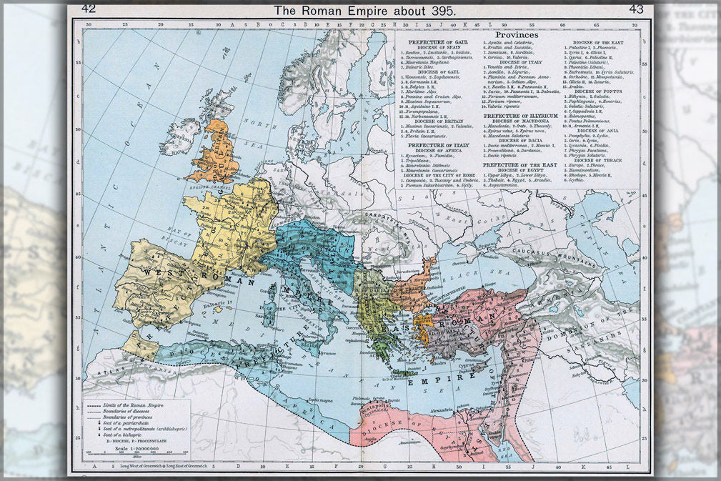 Poster, Many Sizes Available; Roman Empire 395 Ad Map ...