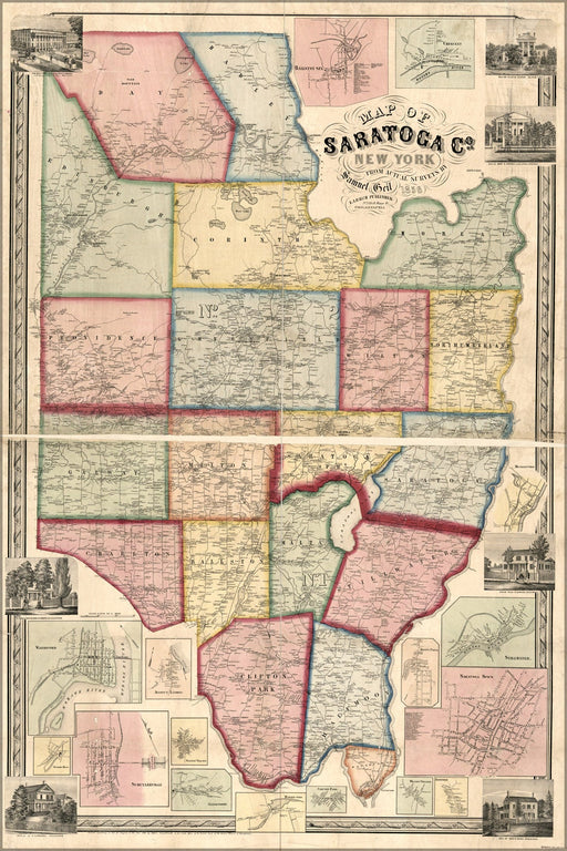 Poster, Many Sizes Available; Map Of Saratoga Co., New York 1856