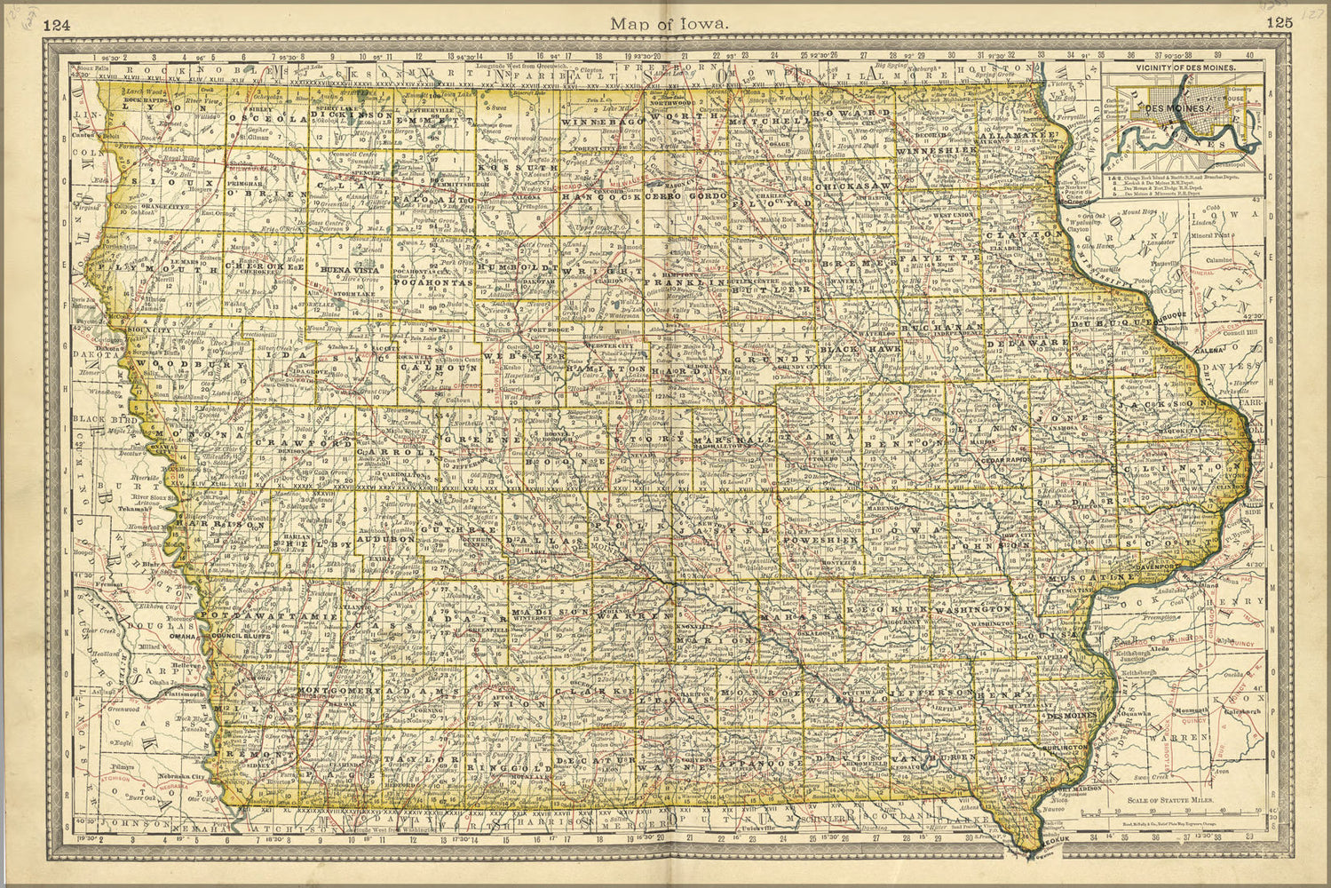 Poster, Many Sizes Available; Map Of Iowa 1881