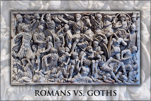 Poster, Many Sizes Available; Roman Soldiers Battling Gothic Troops, As Depicted On A Contemporary Roman Sarcophagus, C. 250 Ad  Grande Ludo