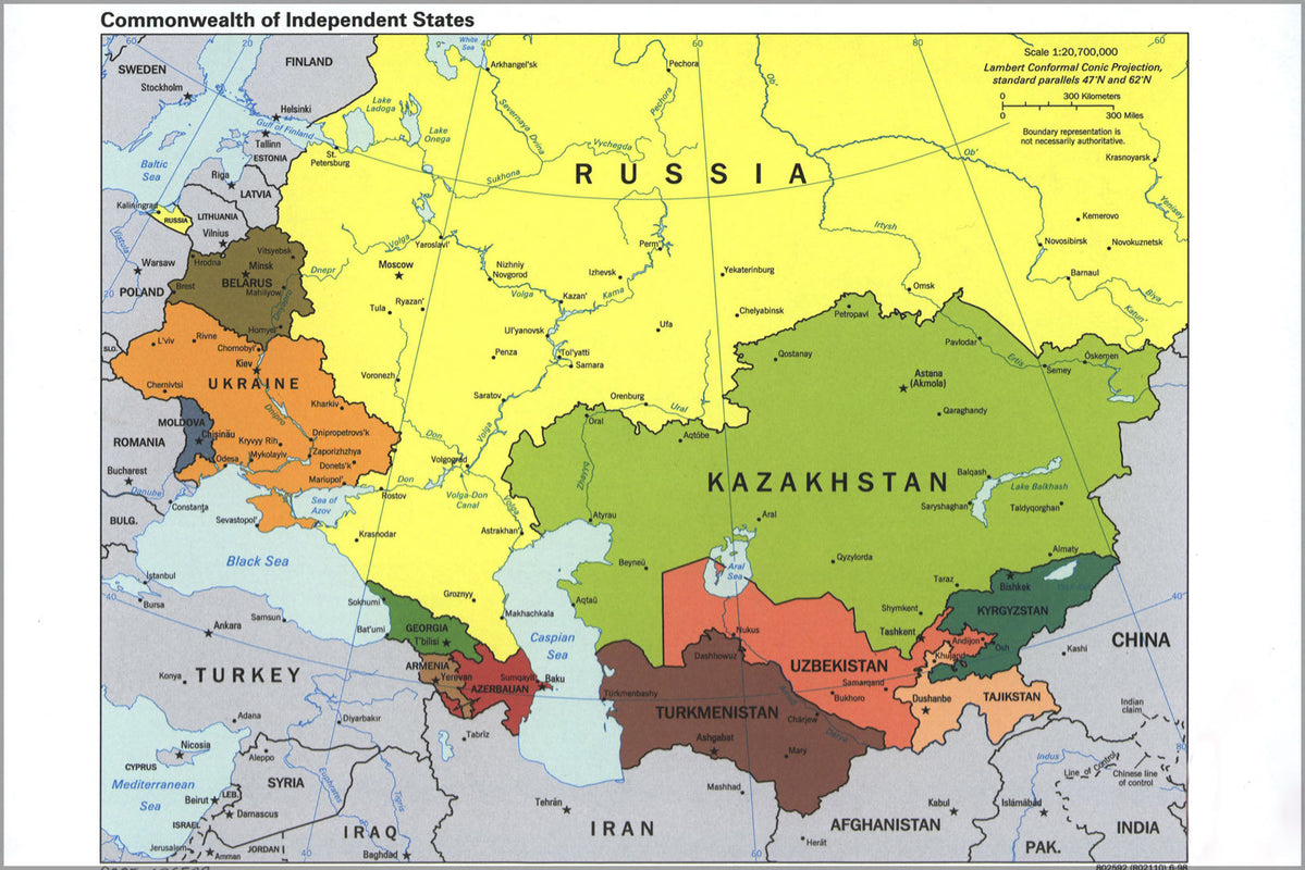 Poster, Many Sizes Available; Cia Map Of Former Soviet Union Republics ...