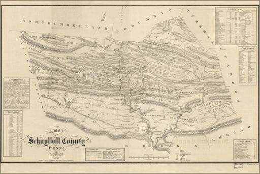 Poster, Many Sizes Available; Map Of Schuylkill County, Pennsylvania 1855