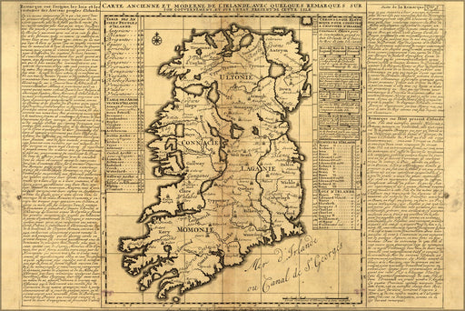 Poster, Many Sizes Available; Map Of Ireland 1705