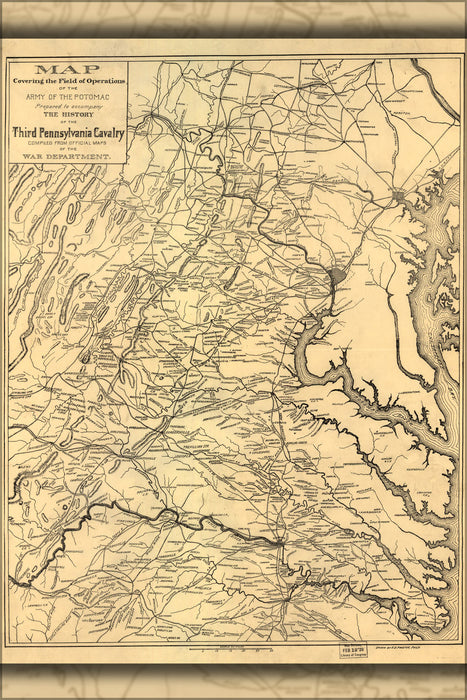 Poster, Many Sizes Available; Map Of Army Of The Potomac In Virginia Maryland