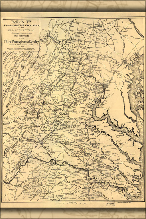 Poster, Many Sizes Available; Map Of Army Of The Potomac In Virginia Maryland