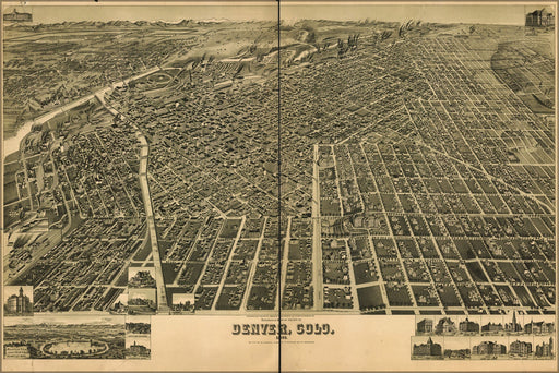 Poster, Many Sizes Available; Birdseye View Map Of Denver, Colorado 1889