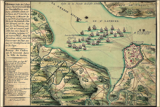 Poster, Many Sizes Available; Map Of Siege Of Quebec City Canada In 1670