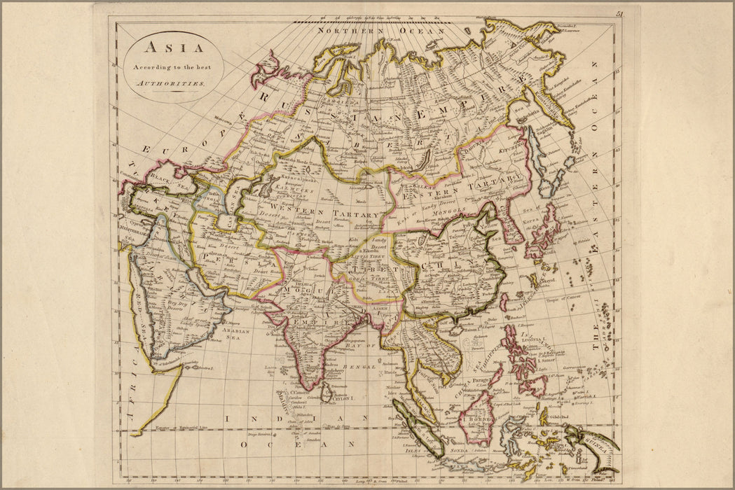 Poster, Many Sizes Available; Map Of Asia 1814