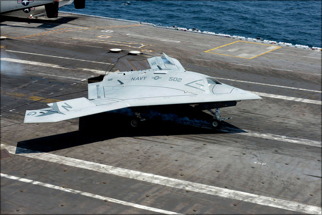 Poster, Many Sizes Available; Navy X-47B Uav Drone Lands On Uss George H.W. Bush (Cvn 77)