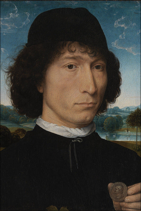 Poster, Many Sizes Available; Hans Memling Portrait Of A Man With A Roman Coin Wga14910