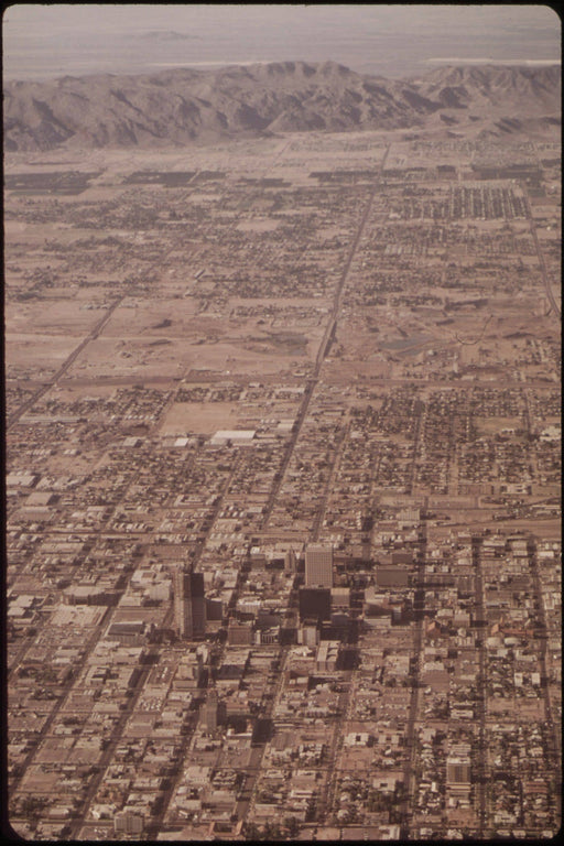 Poster, Many Sizes Available; Aerial Of Phoenix, Arizona. From The Documerica 1 Exhibition For Other Images In This Assignment, See Fiche Nu