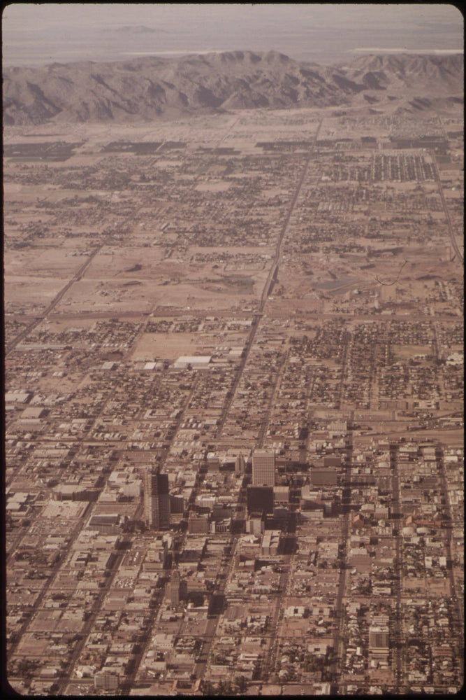 Poster, Many Sizes Available; Aerial Of Phoenix, Arizona. From The Documerica 1 Exhibition For Other Images In This Assignment, See Fiche Nu