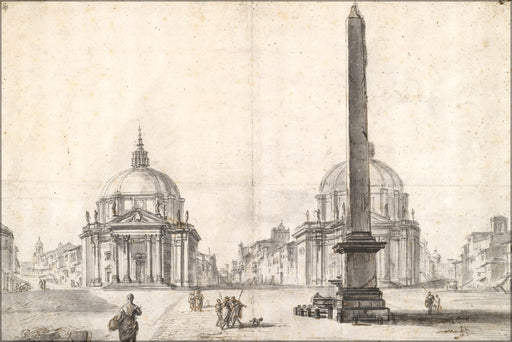 Poster, Many Sizes Available; Jean Baptiste Lallemand Piazza Del Popolo, Rome