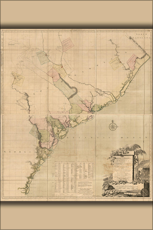 Poster, Many Sizes Available; Map Of South Carolina And A Part Of Georgia 1757