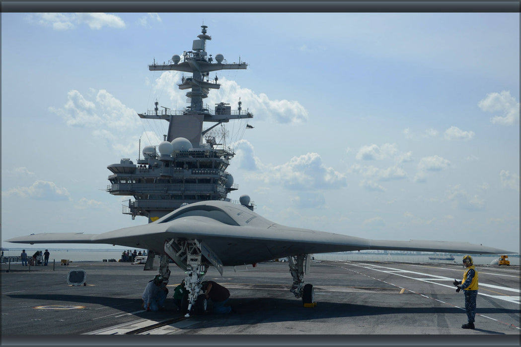 Poster, Many Sizes Available; Navy X-47B Unmanned Uav Drone Uss George H.W. Bush (Cvn 77)