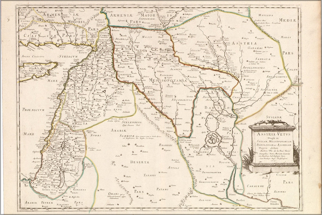 Poster, Many Sizes Available; Map Of Israel Mesopotamia Babylon 1651