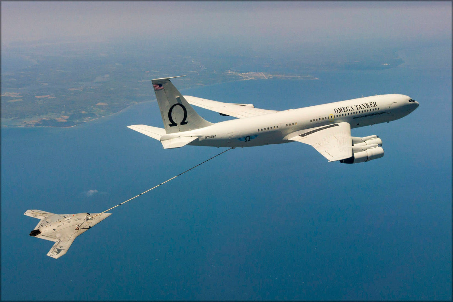 Poster, Many Sizes Available; Navys X-47B Uav Drone Fuels From An Boeing 707-368C Tanker