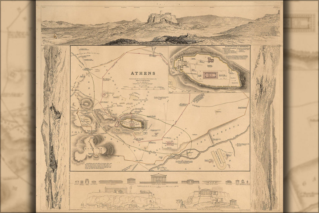 Poster, Many Sizes Available; Map Of Athens Greece 1832