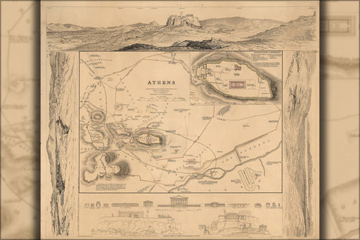 Poster, Many Sizes Available; Map Of Athens Greece 1832