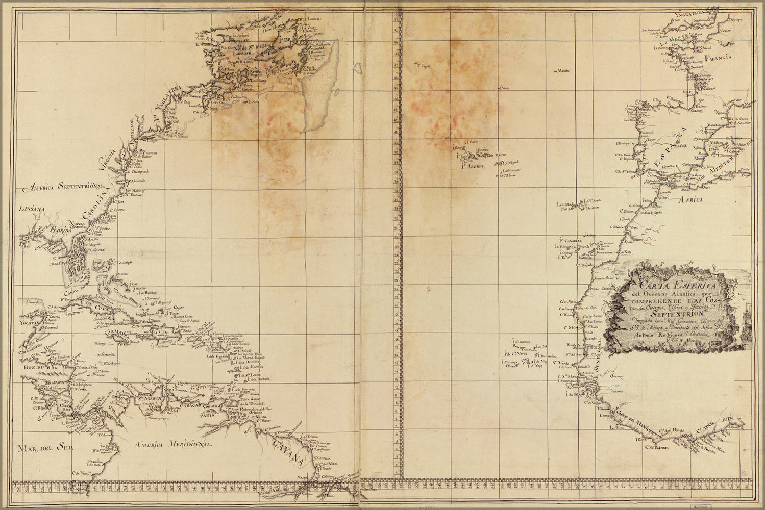 Poster, Many Sizes Available; Map Of Atlantic Ocean 1800