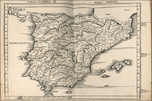 Poster, Many Sizes Available; Map Of Spain And Portugal 1513