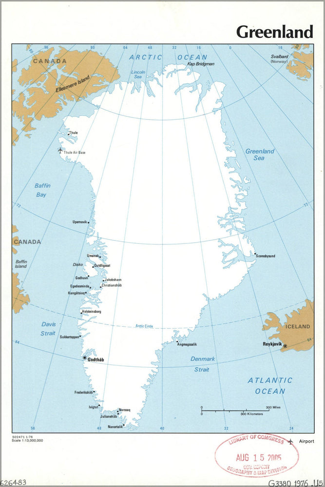 Poster, Many Sizes Available; Cia Map Of Greenland 1976