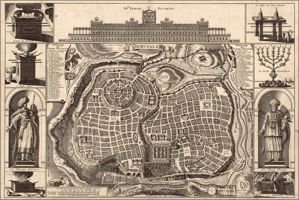 Poster, Many Sizes Available; Map Of Jerusalem Israel 1770