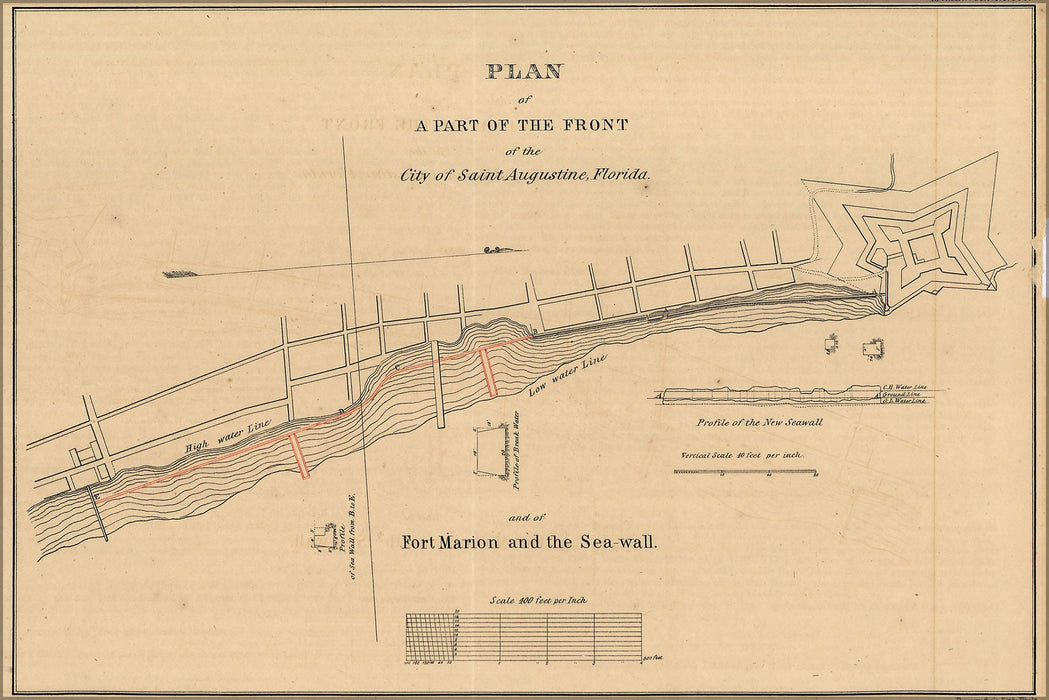 Poster, Many Sizes Available; Map Of St. Augustine, Florida, 1835