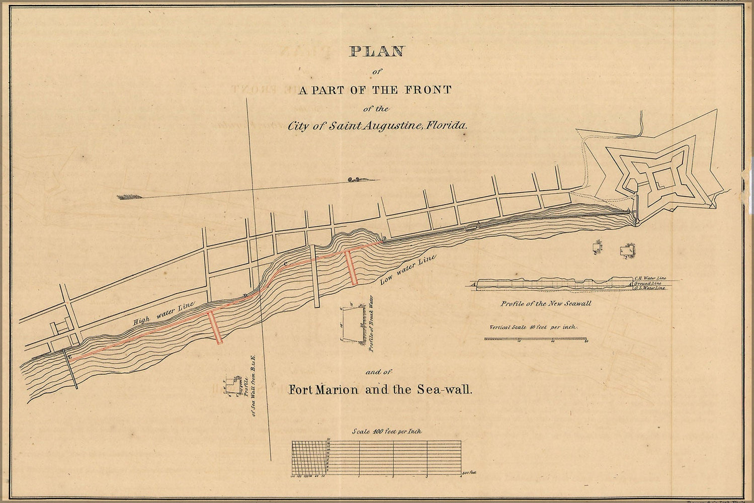 Poster, Many Sizes Available; Map Of St. Augustine, Florida, 1835